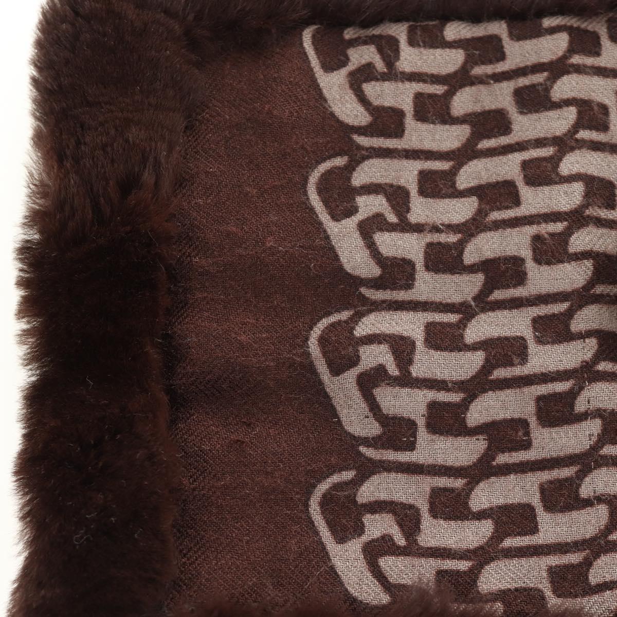HERMES Scarf Orirag Brown Auth 186683M