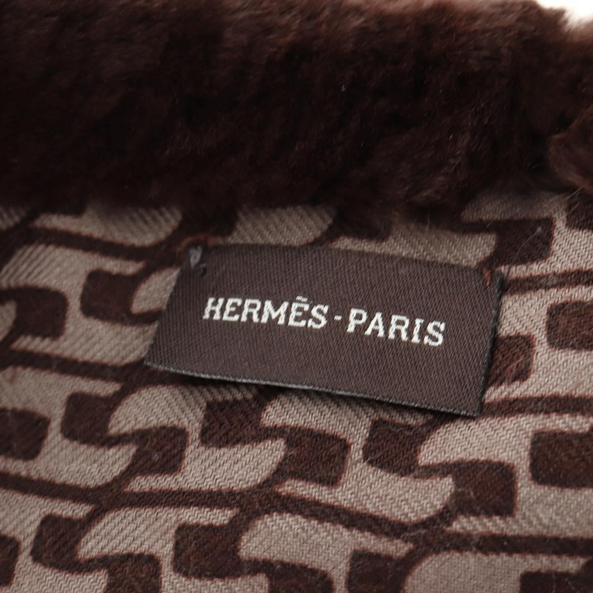 HERMES Scarf Orirag Brown Auth 186683M