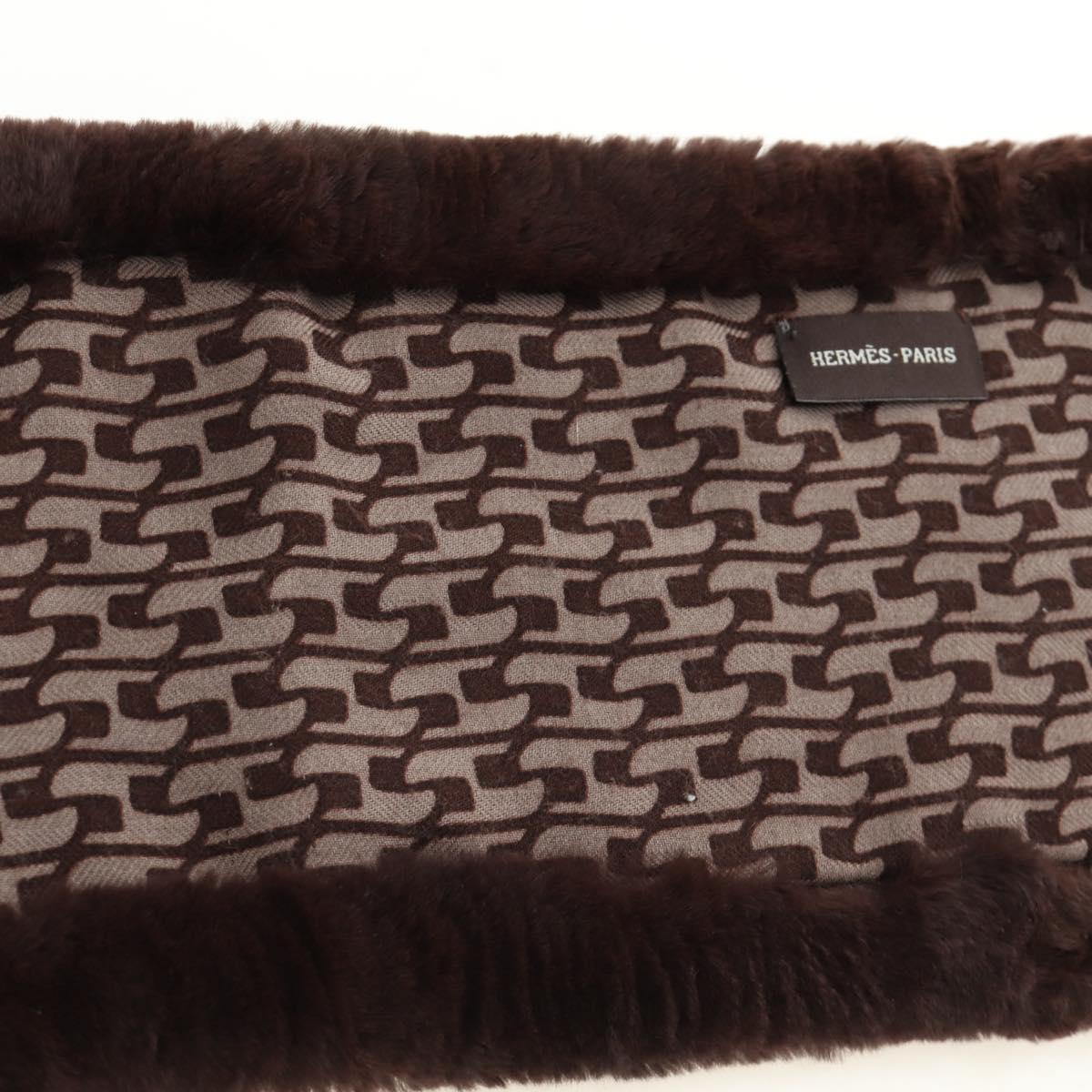 HERMES Scarf Orirag Brown Auth 186683M