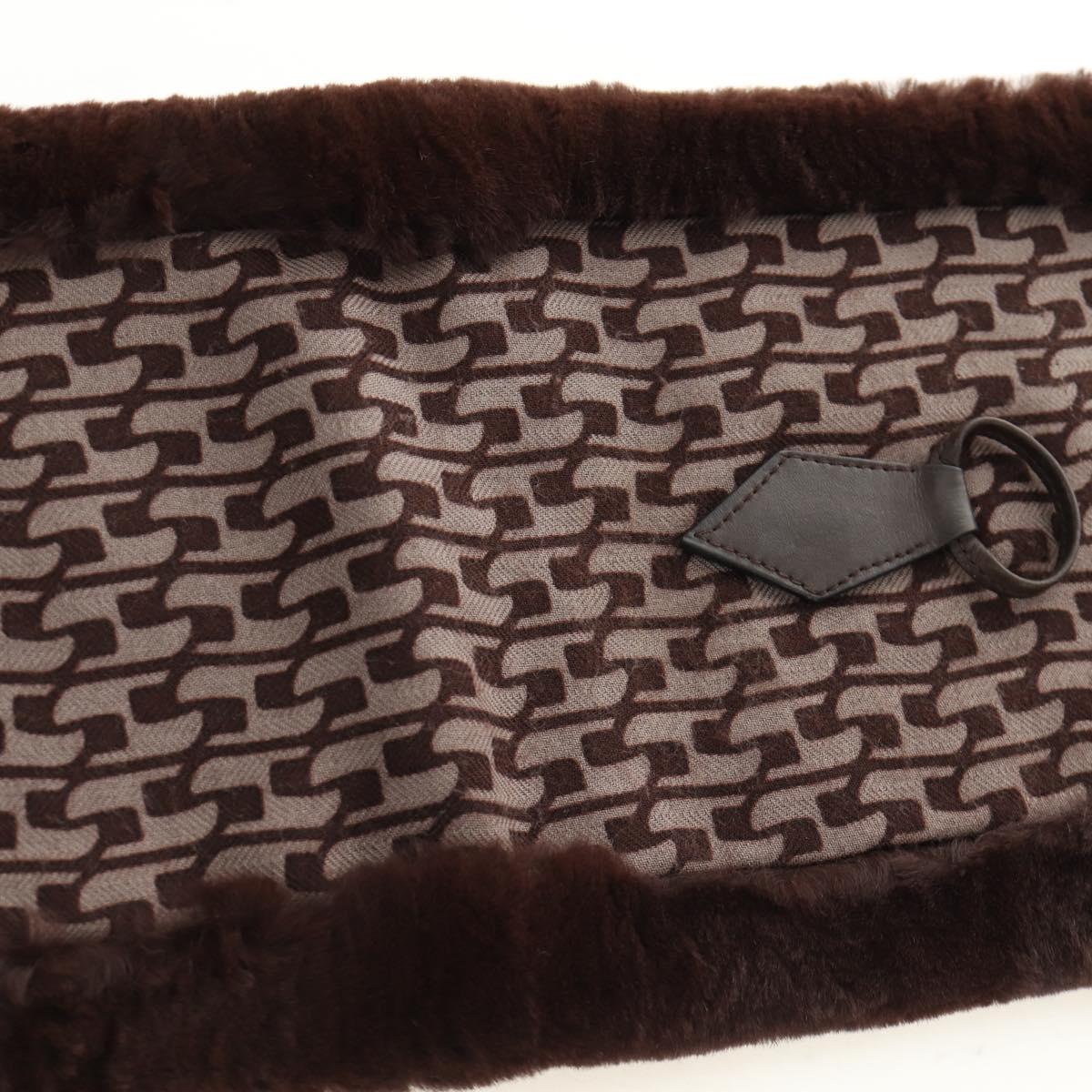HERMES Scarf Orirag Brown Auth 186683M