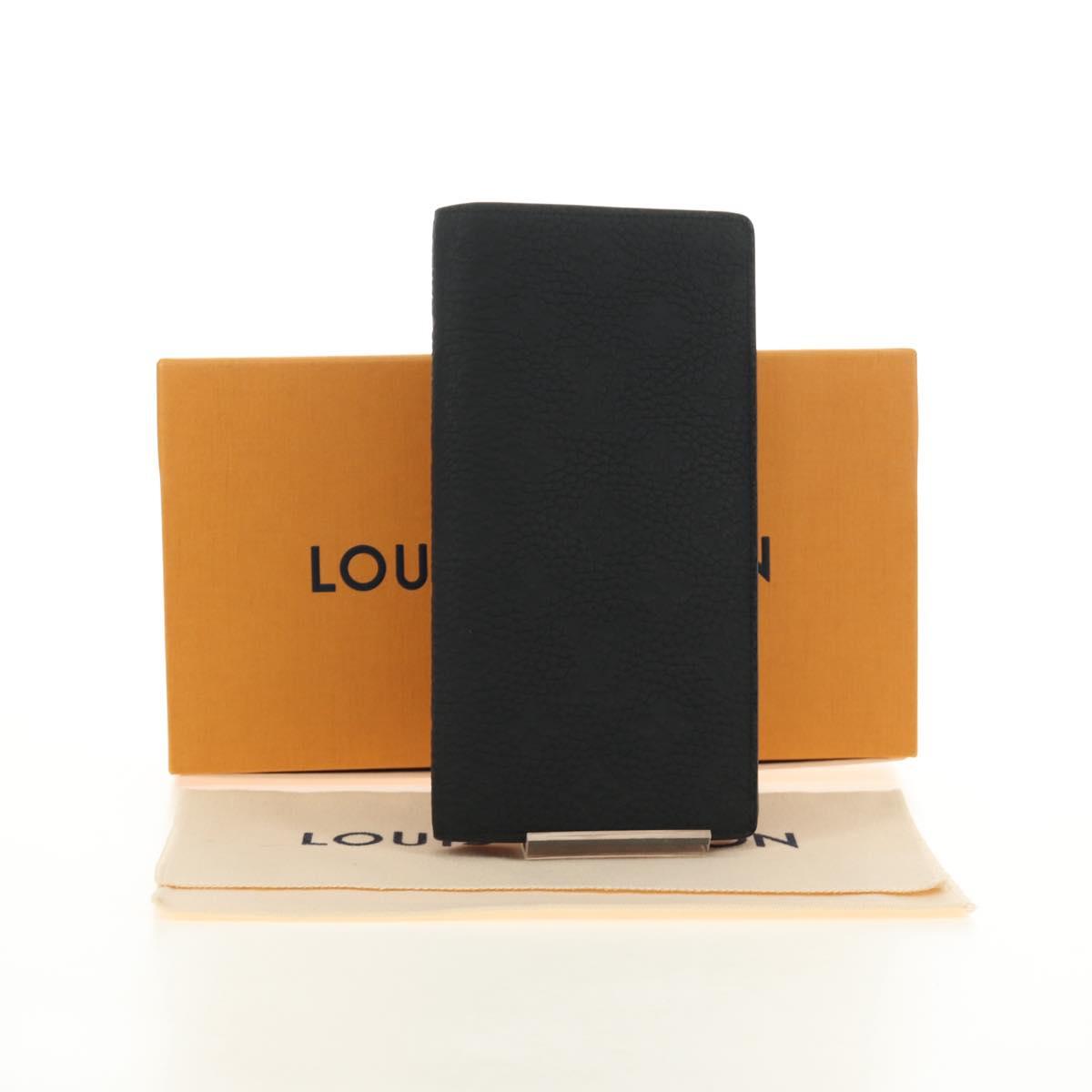 LOUIS VUITTON Taurillon Clemence Brazza Portefeuille Wallet M69038 Auth 186687SM