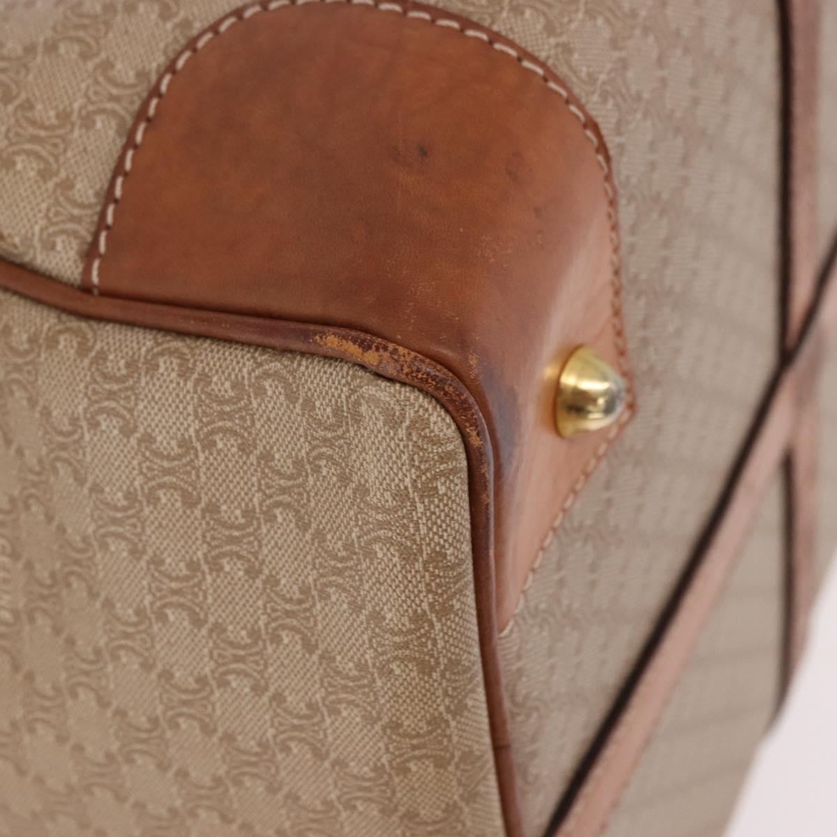 CELINE Macadam Canvas Hand Bag PVC Beige Gold Auth 186693