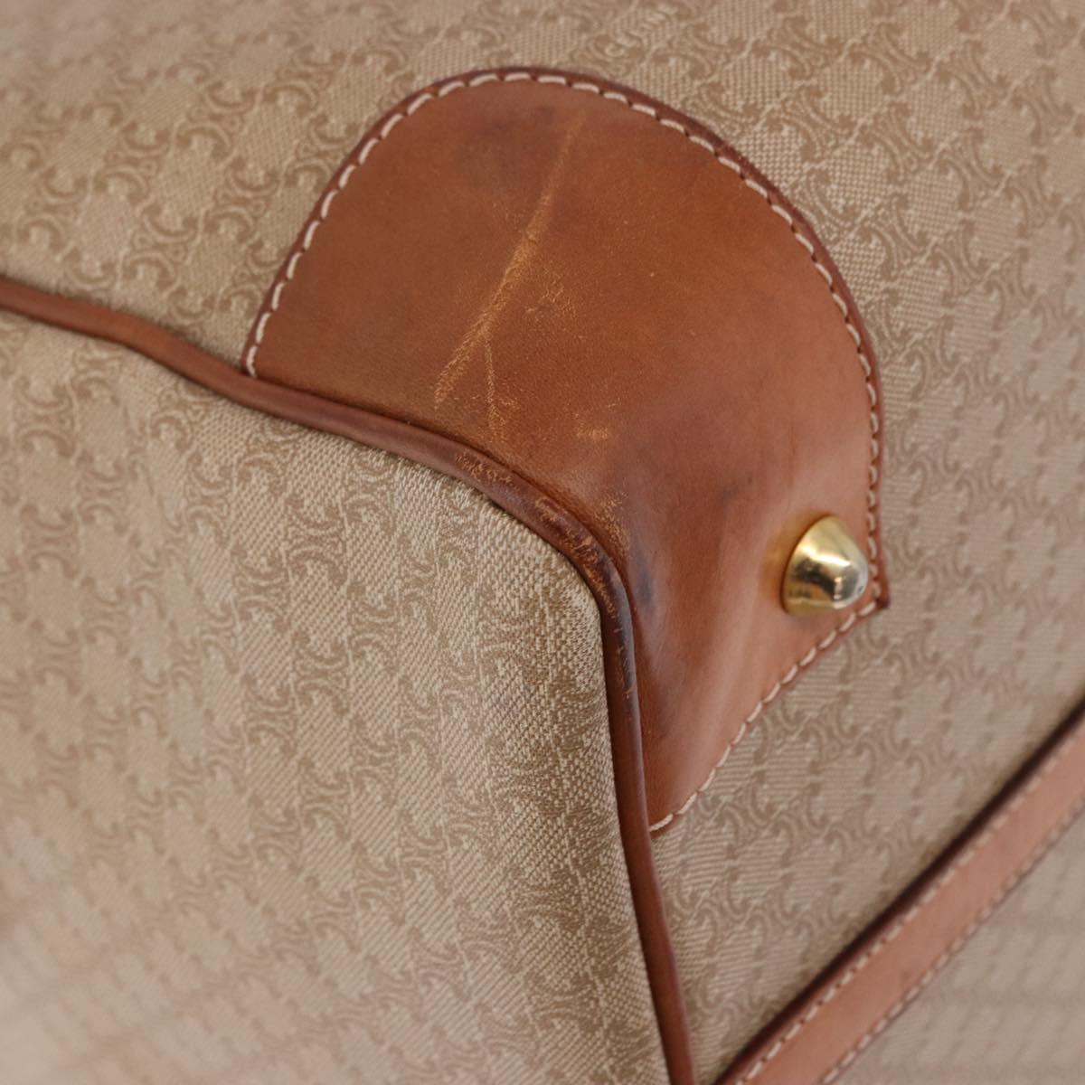 CELINE Macadam Canvas Hand Bag PVC Beige Gold Auth 186693
