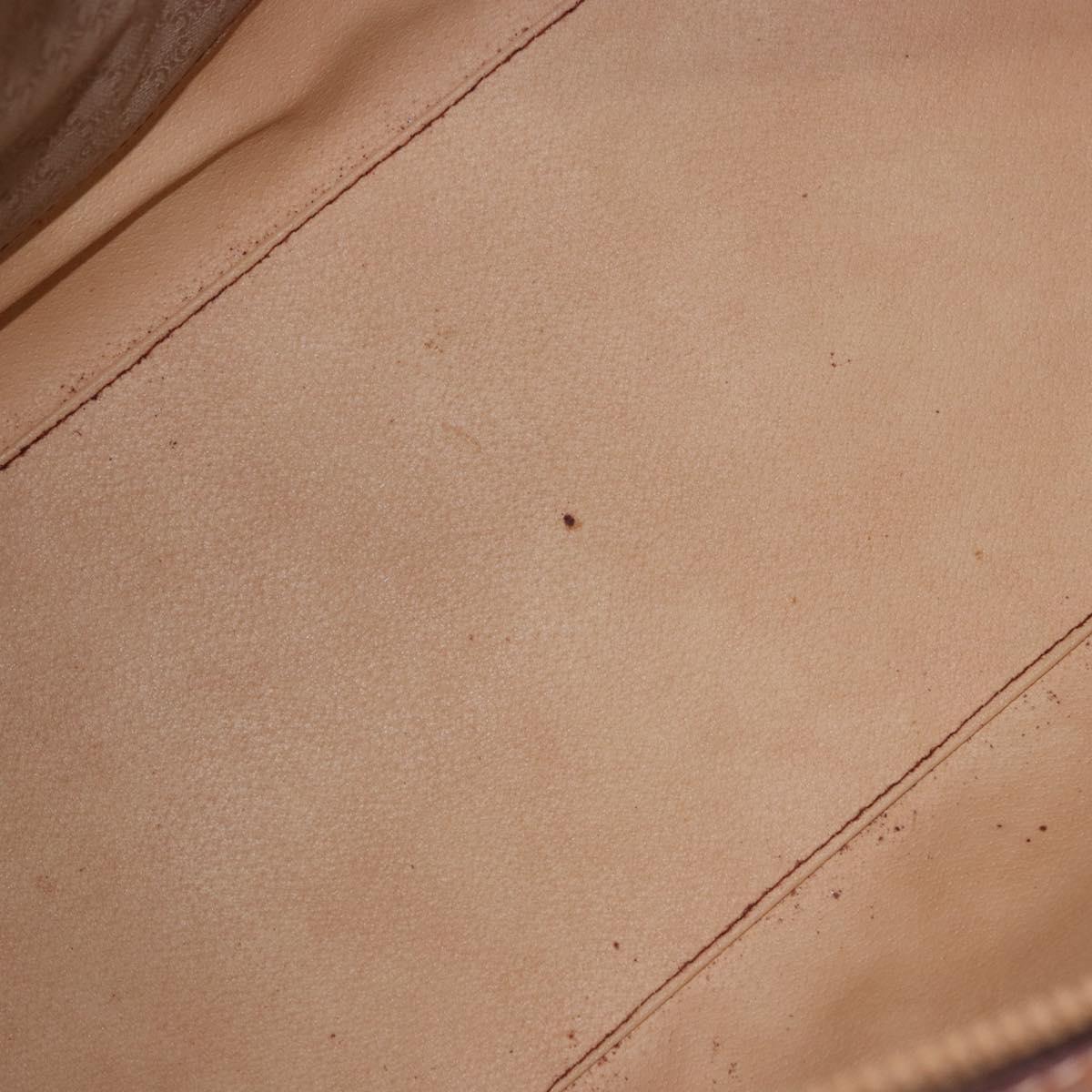 CELINE Macadam Canvas Hand Bag PVC Beige Gold Auth 186693