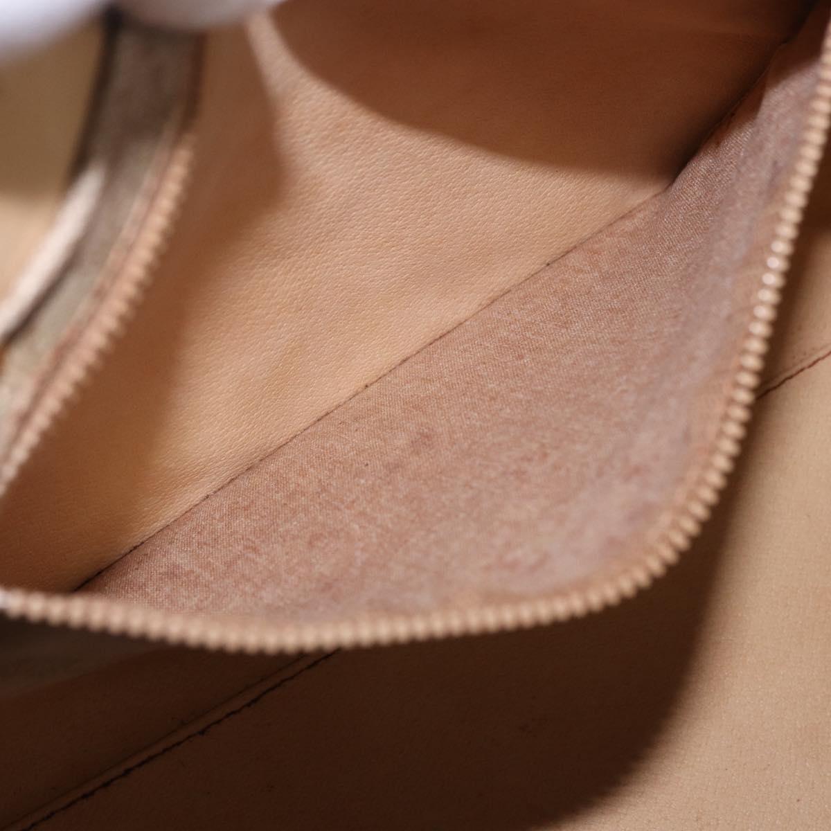 CELINE Macadam Canvas Hand Bag PVC Beige Gold Auth 186693