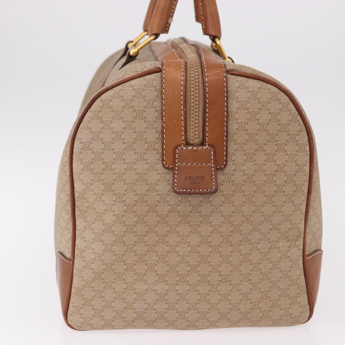 CELINE Macadam Canvas Hand Bag PVC Beige Gold Auth 186693