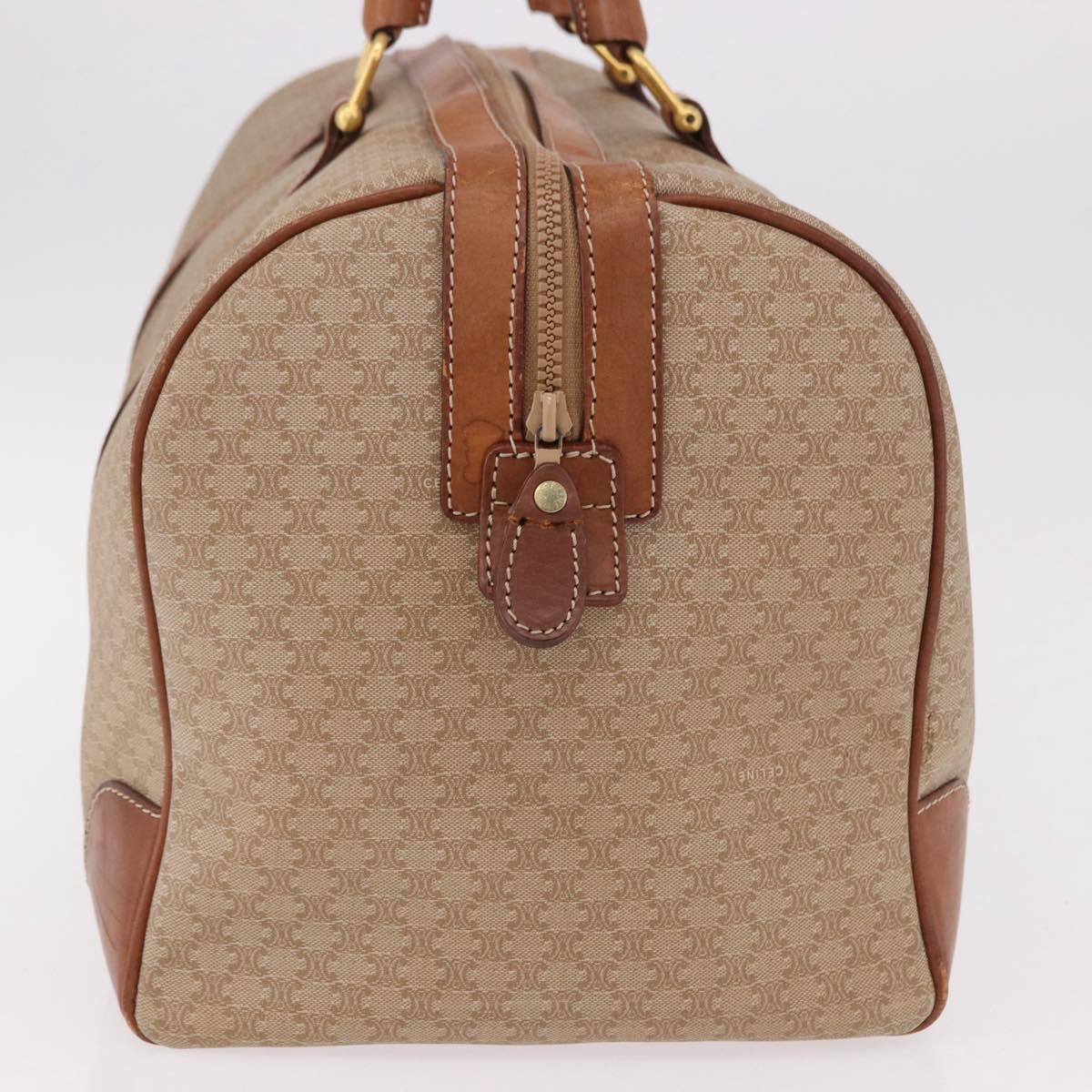 CELINE Macadam Canvas Hand Bag PVC Beige Gold Auth 186693