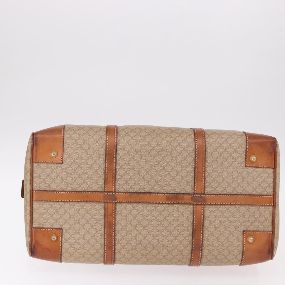 CELINE Macadam Canvas Hand Bag PVC Beige Gold Auth 186693