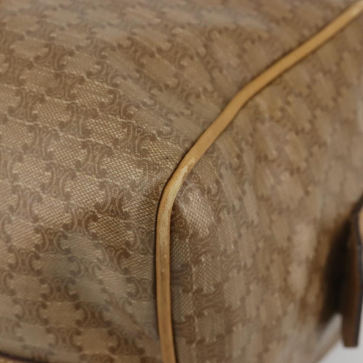 CELINE Macadam Canvas Hand Bag PVC Beige Gold Auth 186694