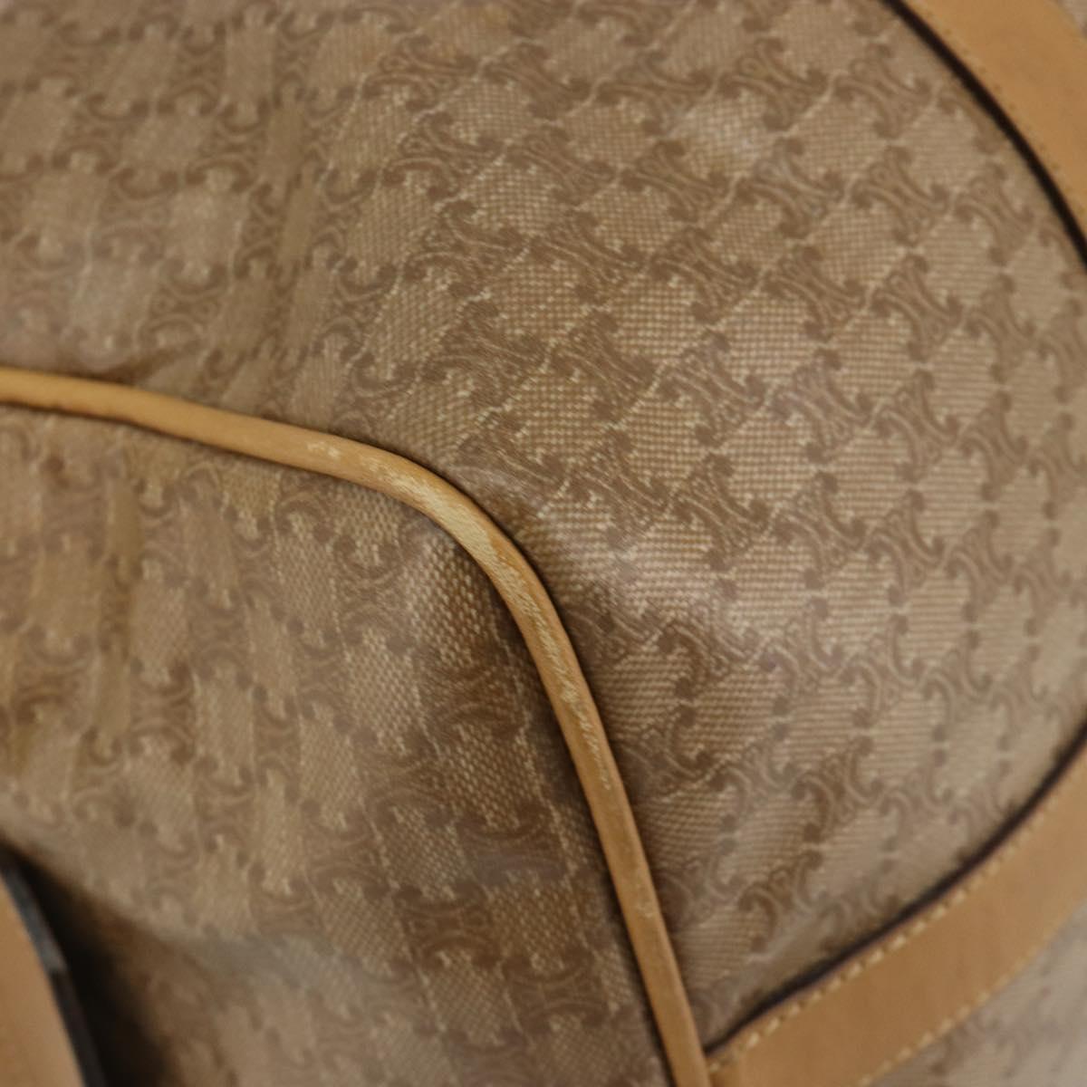 CELINE Macadam Canvas Hand Bag PVC Beige Gold Auth 186694