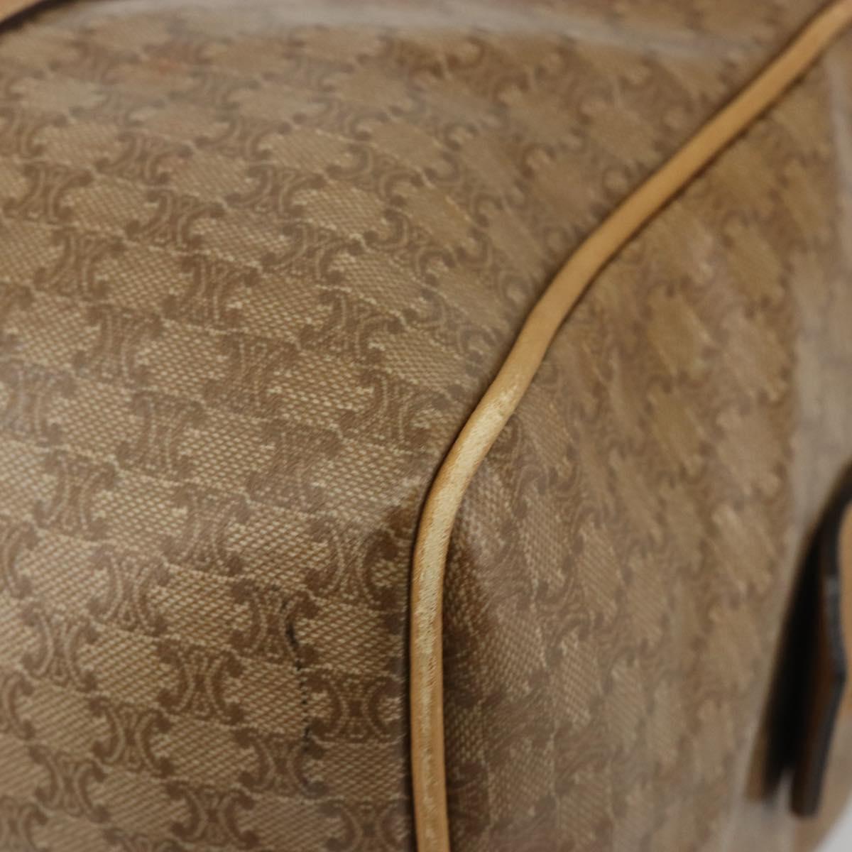CELINE Macadam Canvas Hand Bag PVC Beige Gold Auth 186694