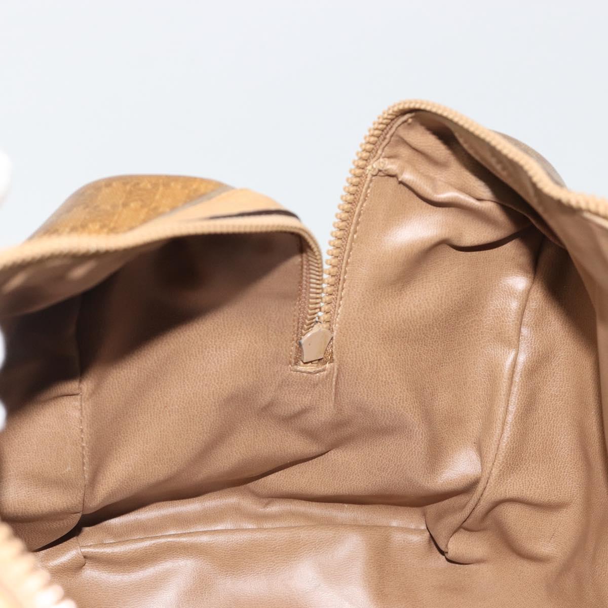 CELINE Macadam Canvas Hand Bag PVC Beige Gold Auth 186694