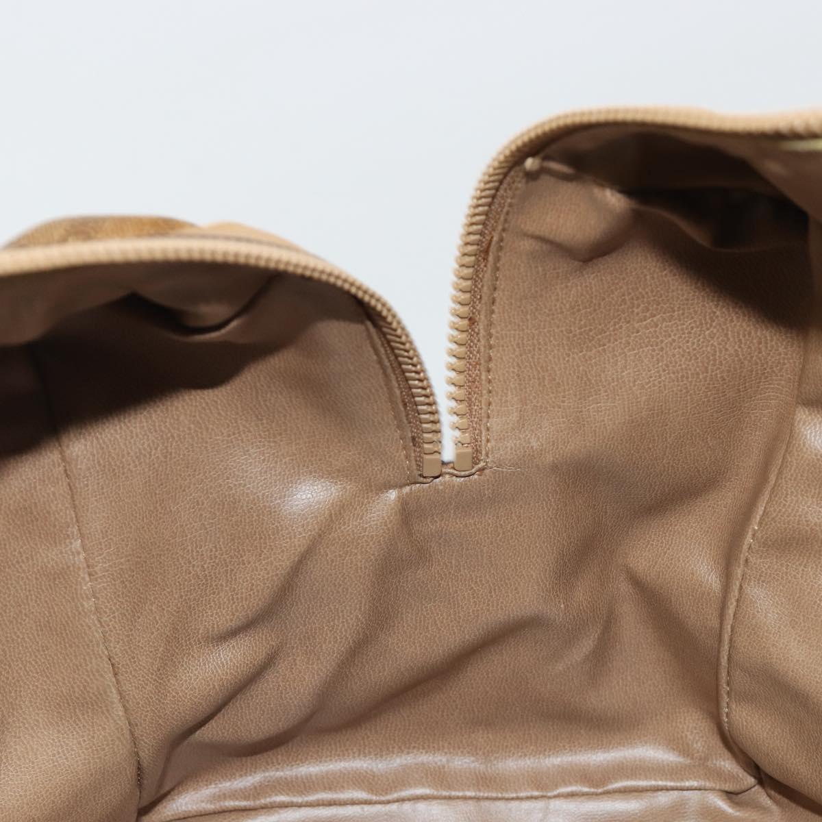 CELINE Macadam Canvas Hand Bag PVC Beige Gold Auth 186694