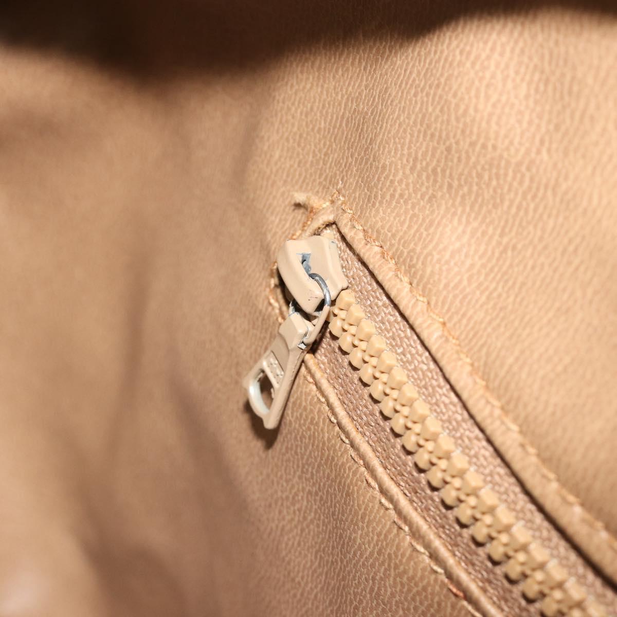 CELINE Macadam Canvas Hand Bag PVC Beige Gold Auth 186694
