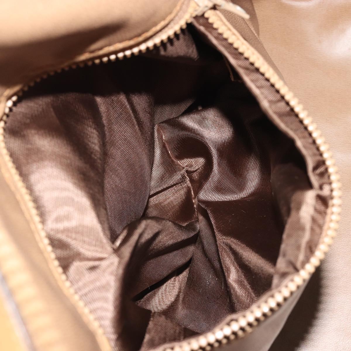 CELINE Macadam Canvas Hand Bag PVC Beige Gold Auth 186694