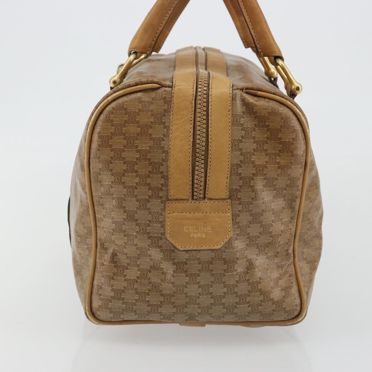 CELINE Macadam Canvas Hand Bag PVC Beige Gold Auth 186694