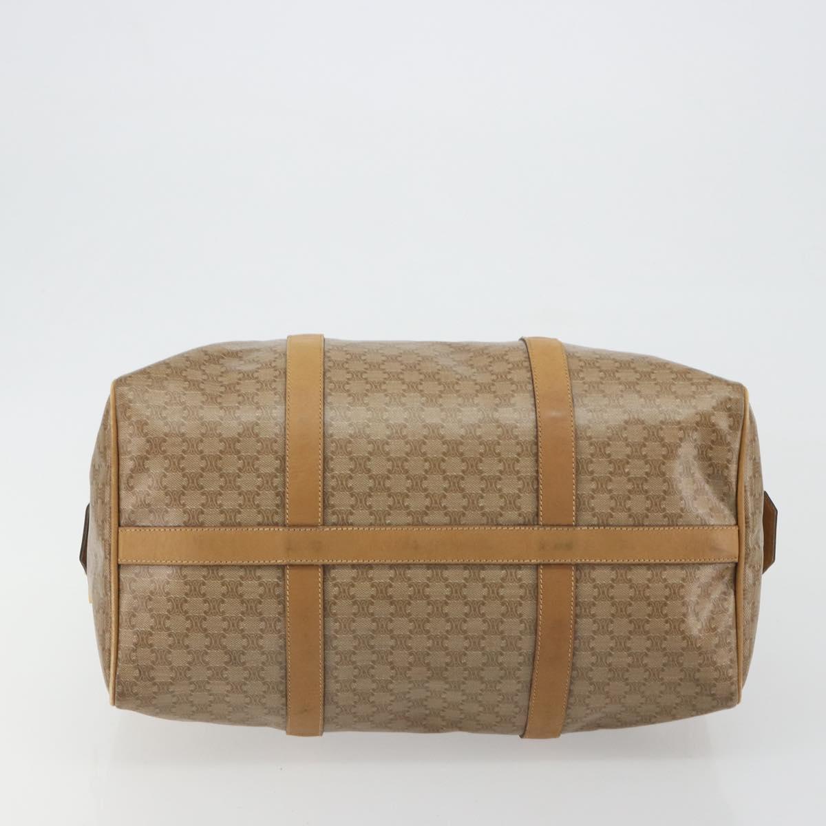 CELINE Macadam Canvas Hand Bag PVC Beige Gold Auth 186694