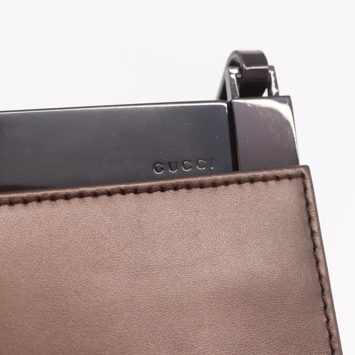 GUCCI Shoulder Bag Leather Brown 004 0406 0492 Auth 186696