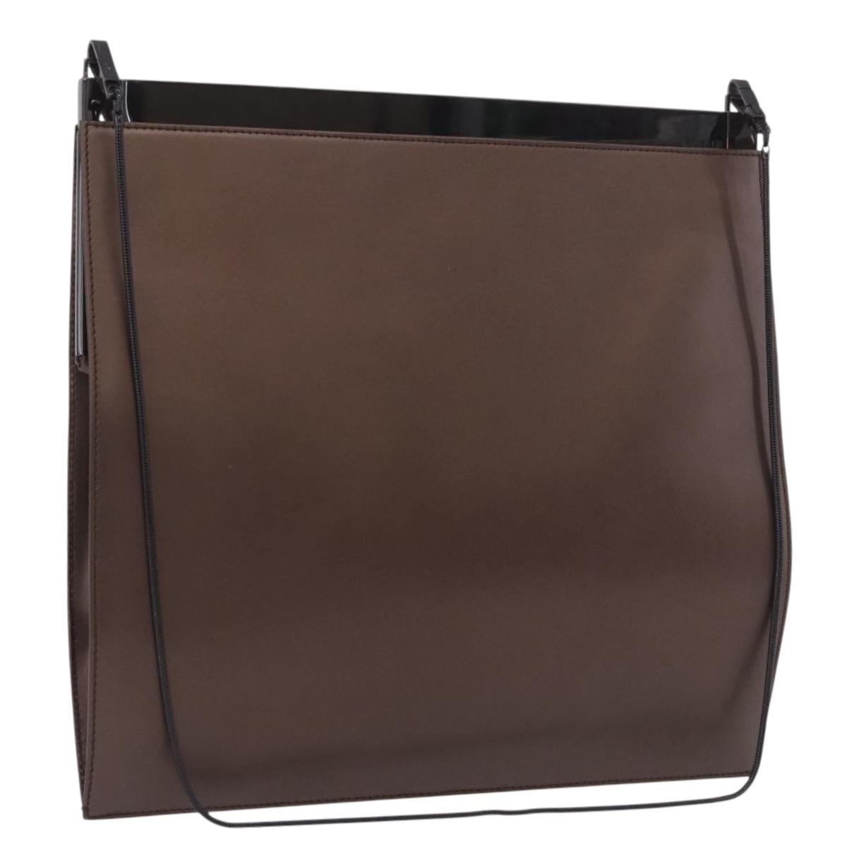 GUCCI Shoulder Bag Leather Brown 004 0406 0492 Auth 186696