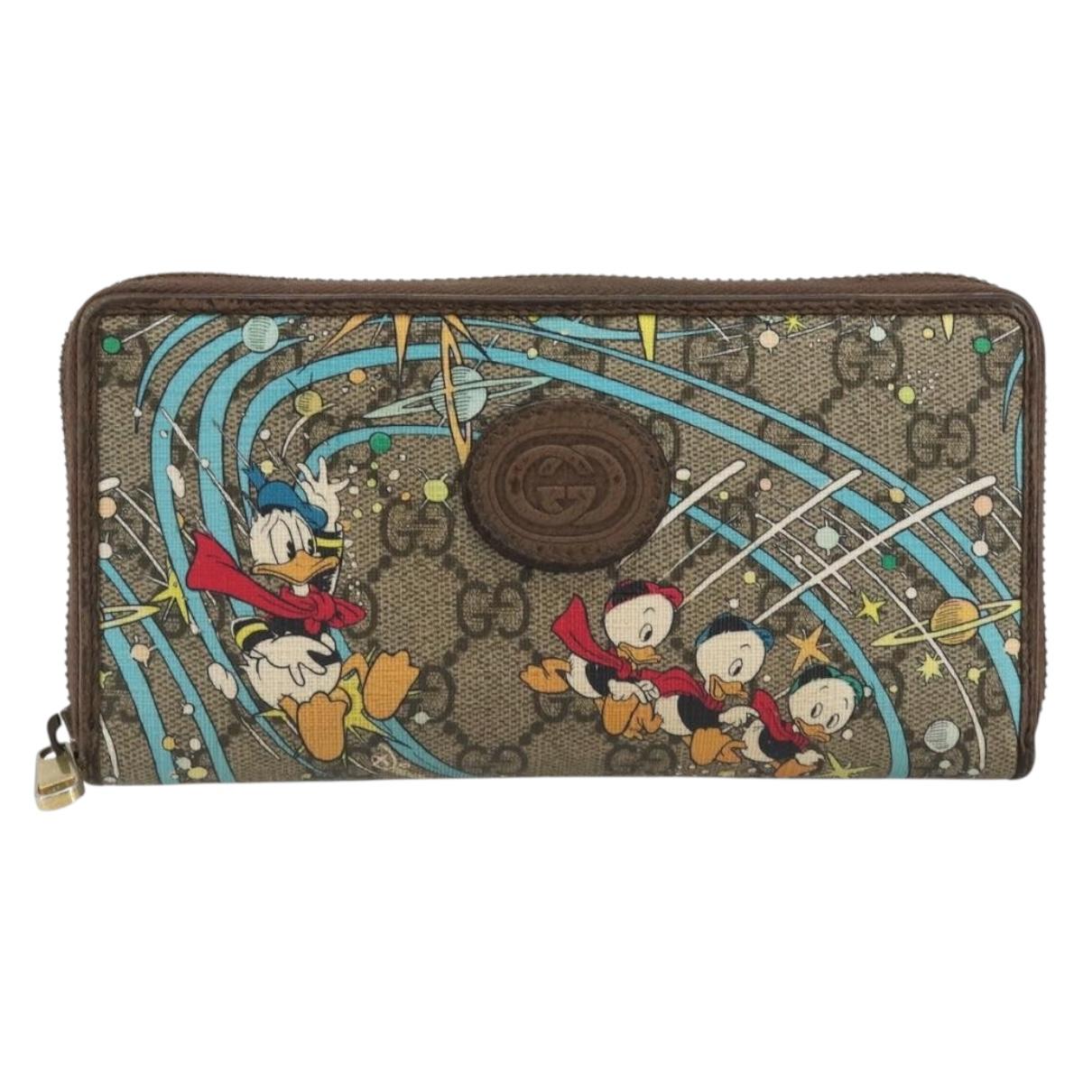 GUCCI GG Supreme Wallet PVC Beige 647940 Auth 186699A