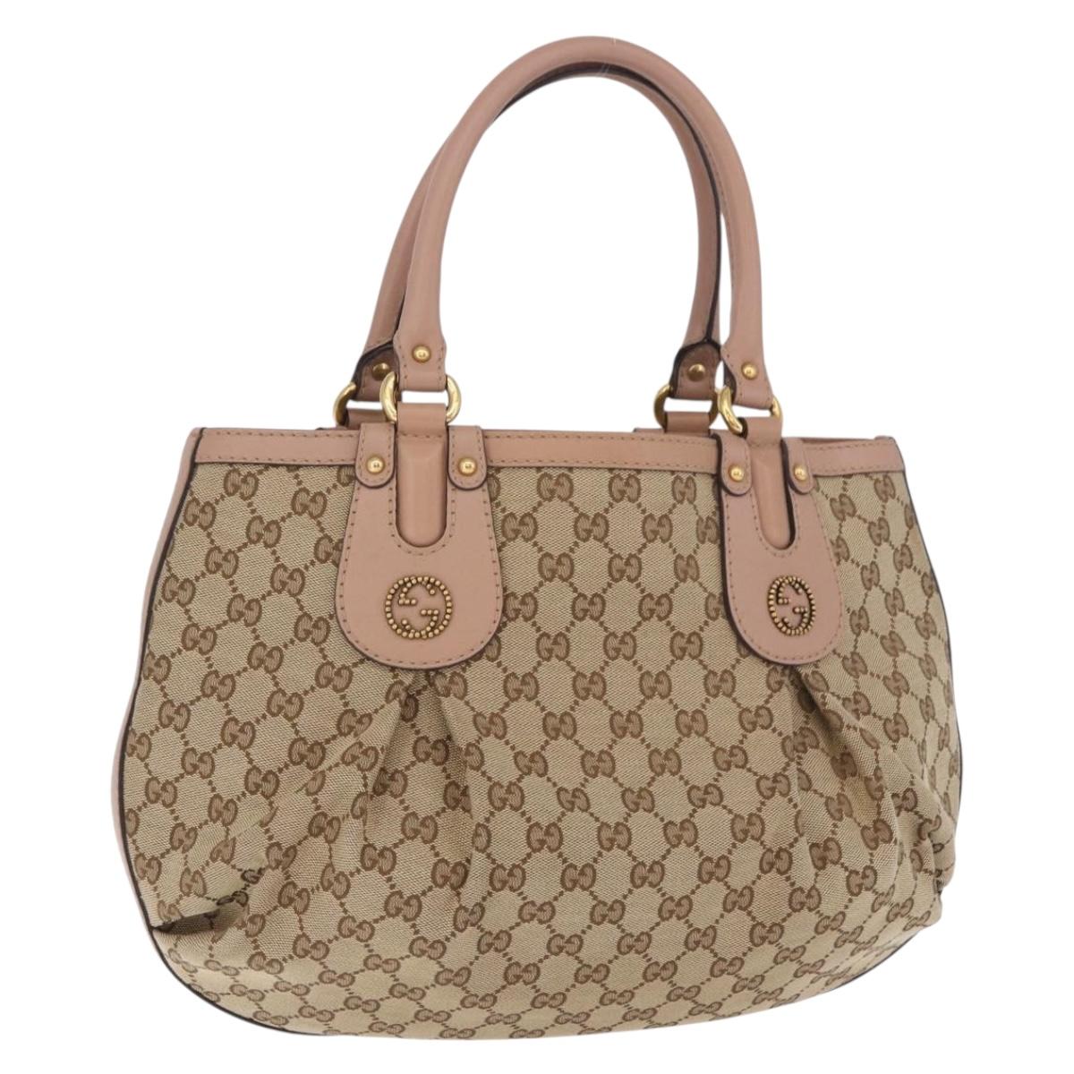 GUCCI GG Canvas Tote Bag Beige Gold 269953 Auth 186704A