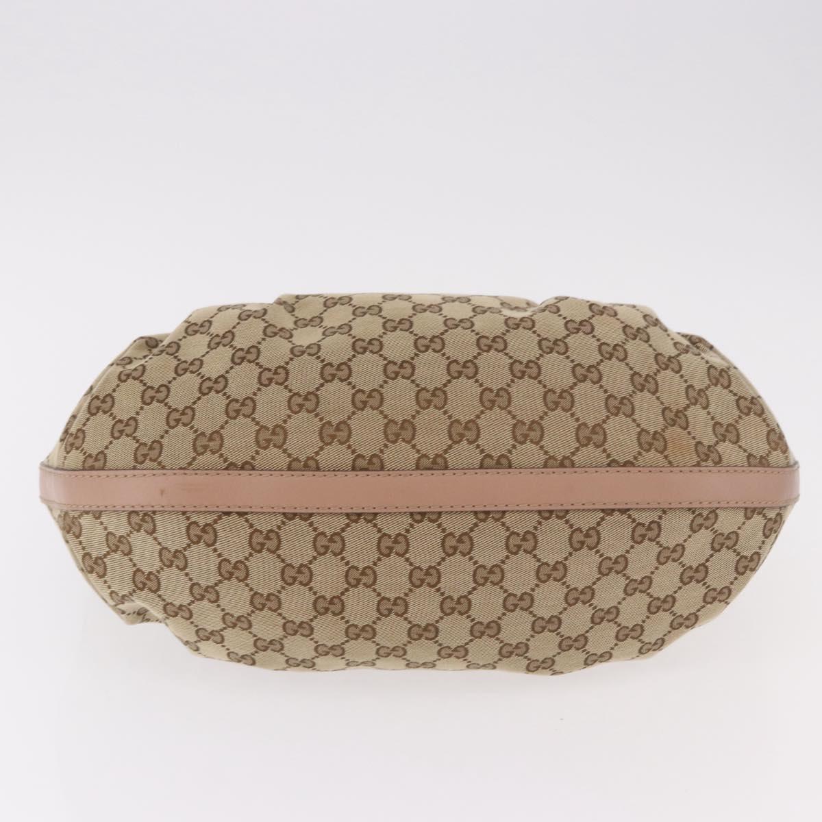 GUCCI GG Canvas Tote Bag Beige Gold 269953 Auth 186704A