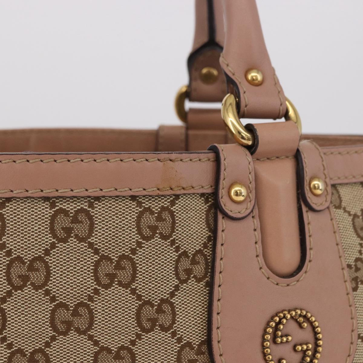 GUCCI GG Canvas Tote Bag Beige Gold 269953 Auth 186704A