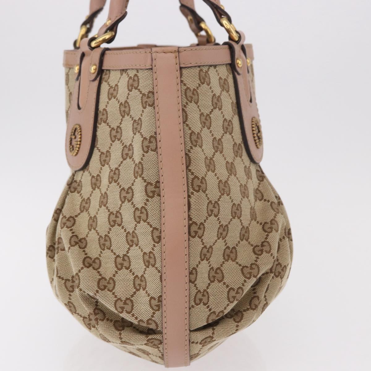 GUCCI GG Canvas Tote Bag Beige Gold 269953 Auth 186704A