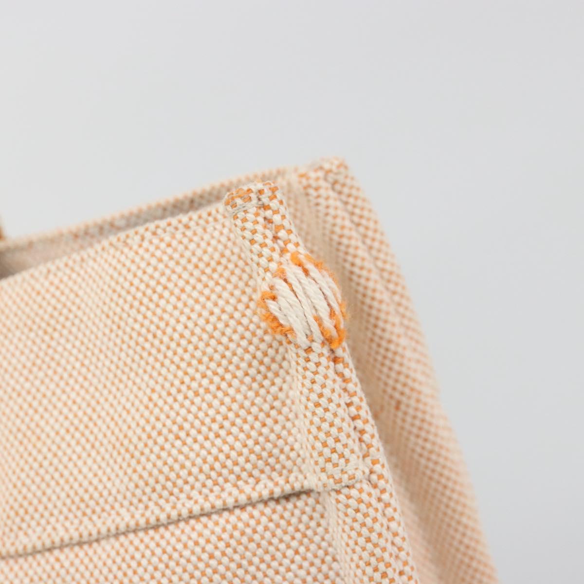 HERMES Fourre Tout PM Hand Bag Canvas Orange Silver Auth 186705A