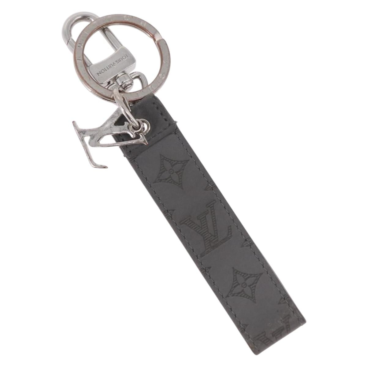 LOUIS VUITTON Bag Charm Leather Gray Silver M00893 LV Auth 186716