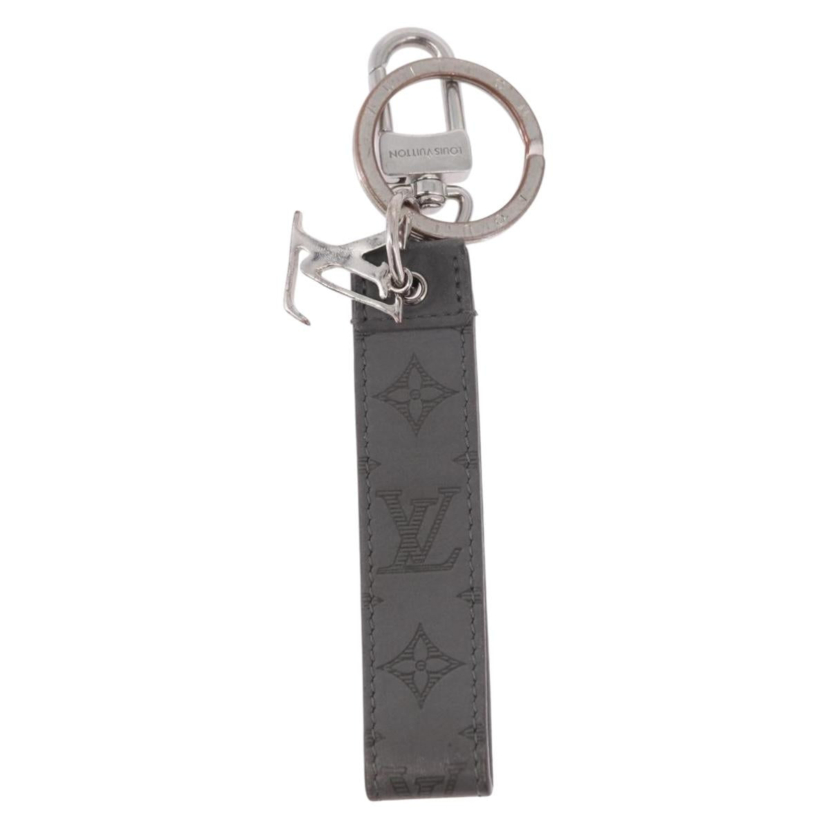 LOUIS VUITTON Bag Charm Leather Gray Silver M00893 LV Auth 186716