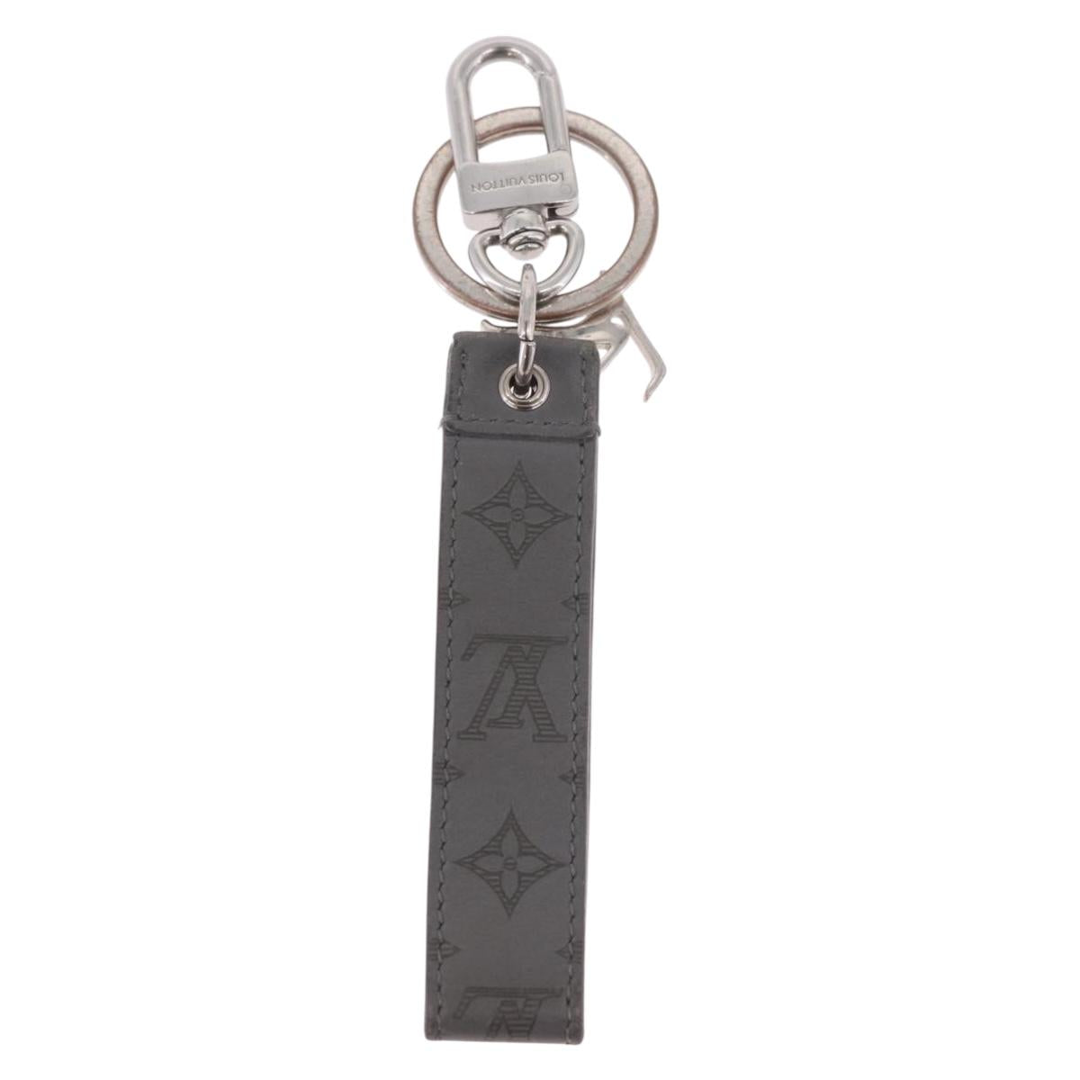 LOUIS VUITTON Bag Charm Leather Gray Silver M00893 LV Auth 186716