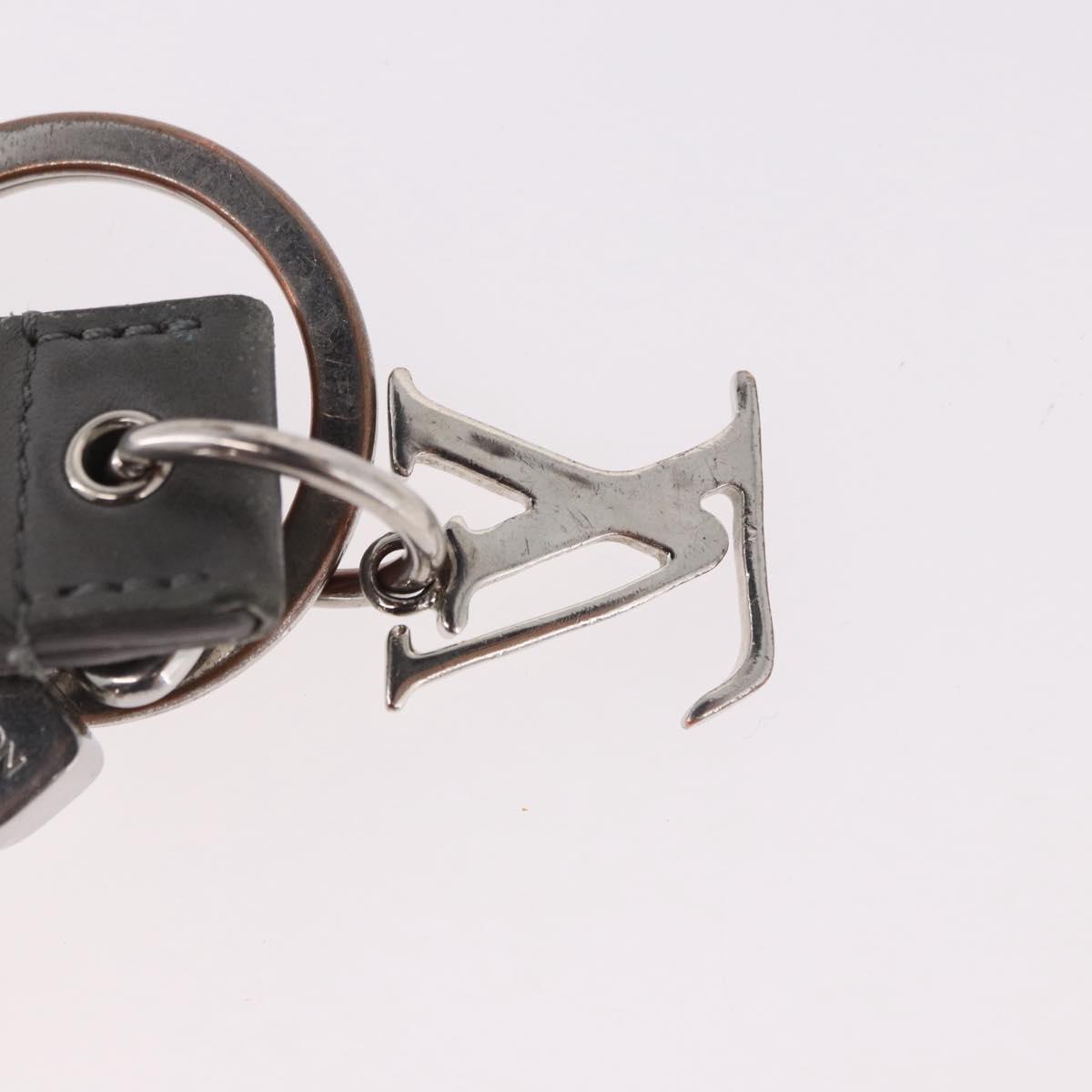 LOUIS VUITTON Bag Charm Leather Gray Silver M00893 LV Auth 186716