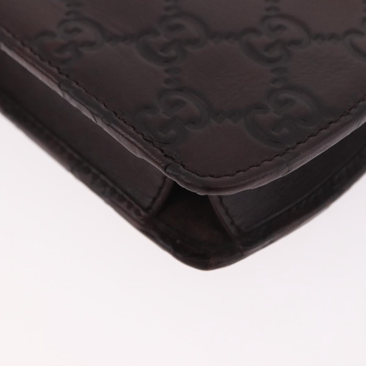 GUCCI Micro Guccissima GG Canvas Sunglass Case Leather Brown Gold Auth 186717