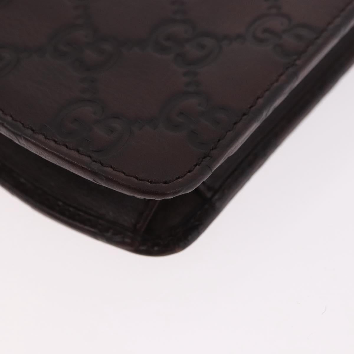 GUCCI Micro Guccissima GG Canvas Sunglass Case Leather Brown Gold Auth 186717