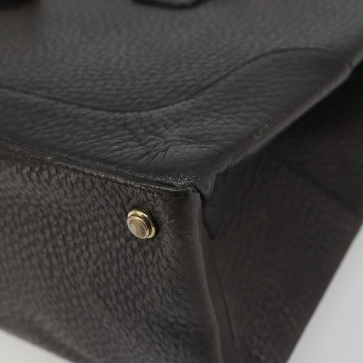 GUCCI Hand Bag Leather Black Gold 131325 Auth 186805A