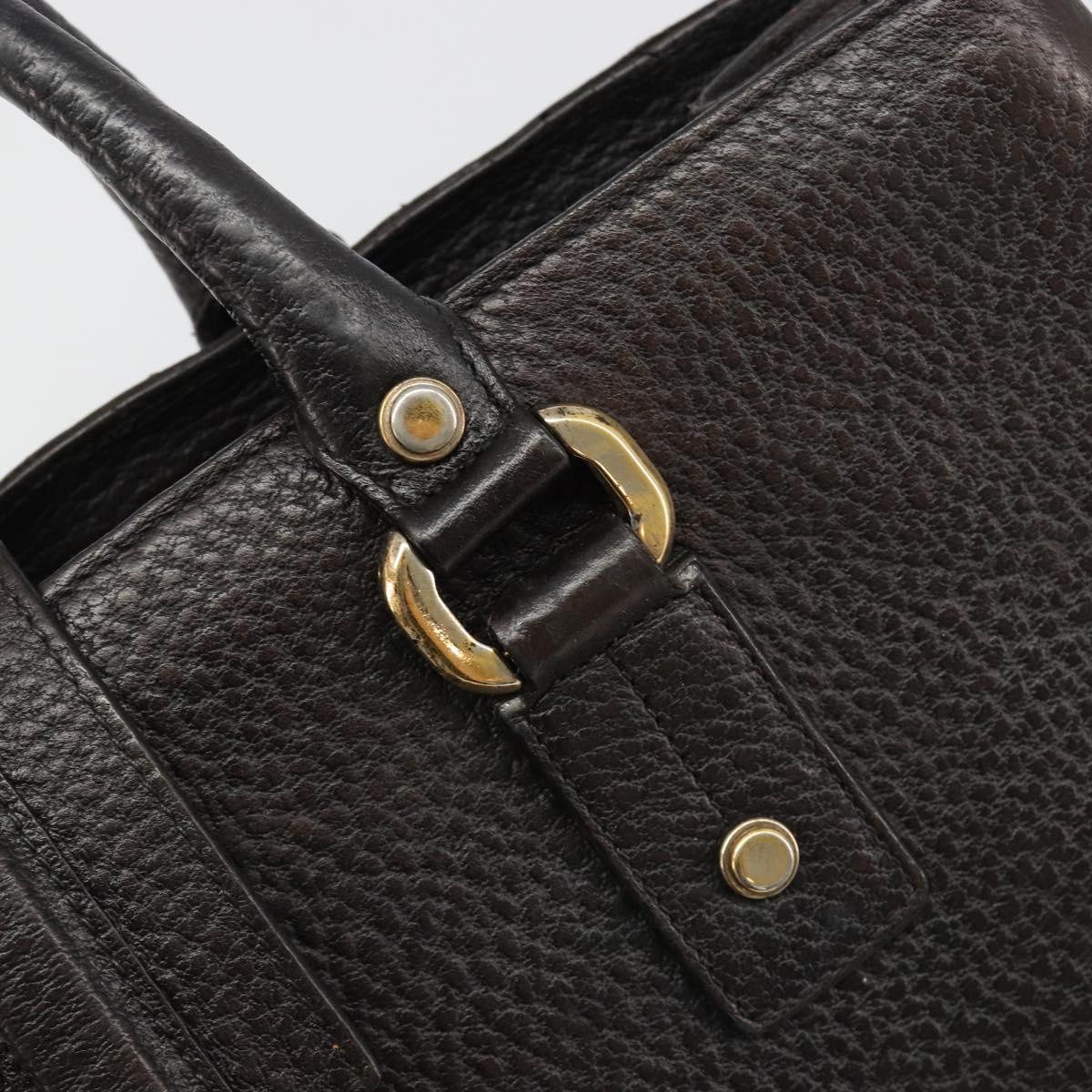 GUCCI Hand Bag Leather Black Gold 131325 Auth 186805A