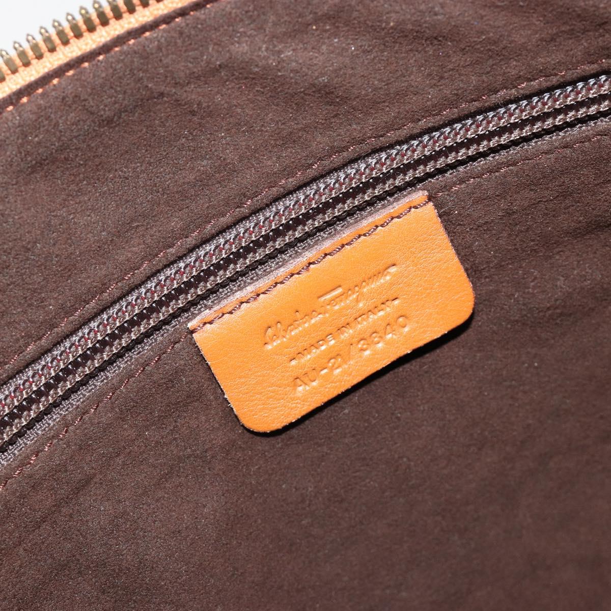 Salvatore Ferragamo Shoulder Bag Leather Brown Auth 186806A
