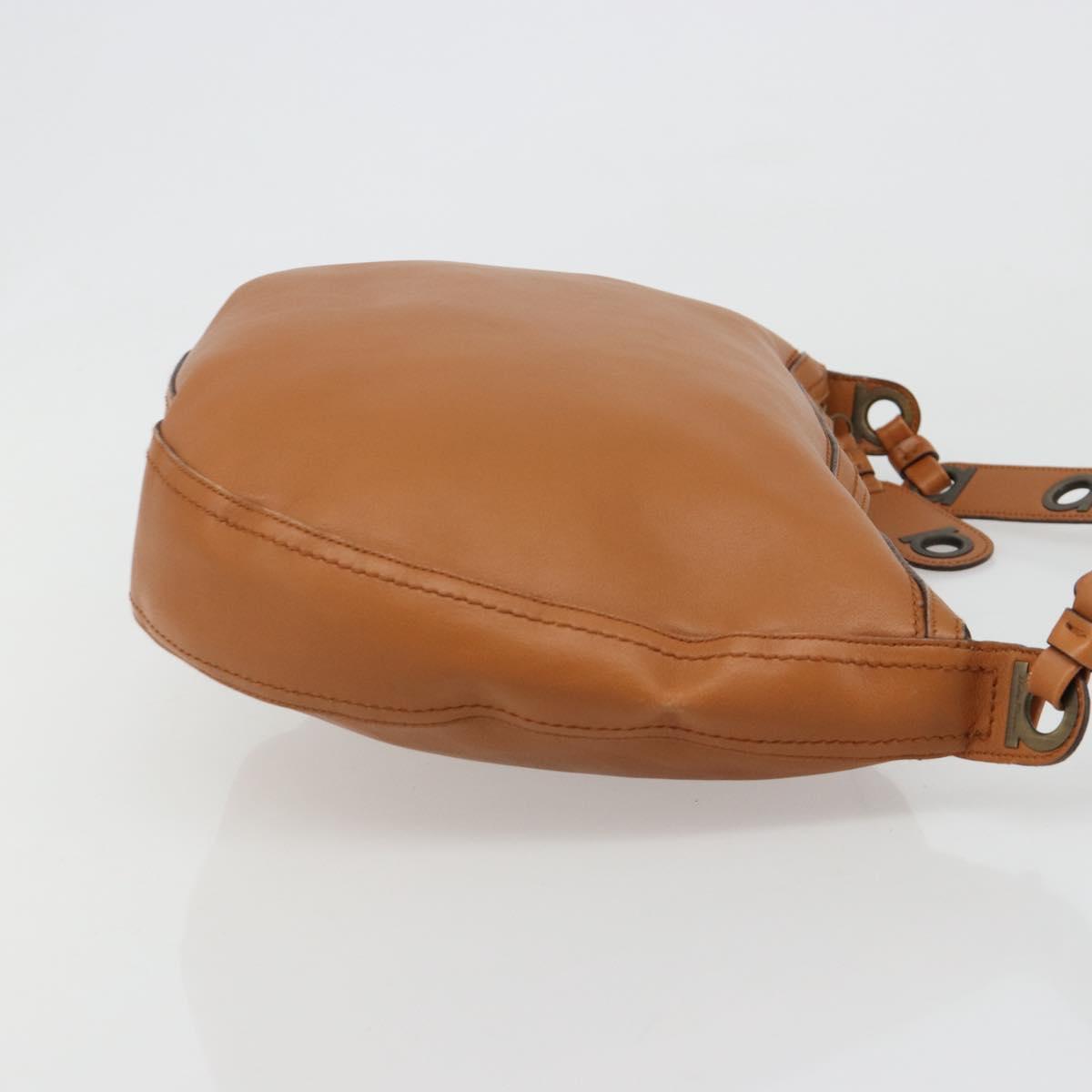 Salvatore Ferragamo Shoulder Bag Leather Brown Auth 186806A