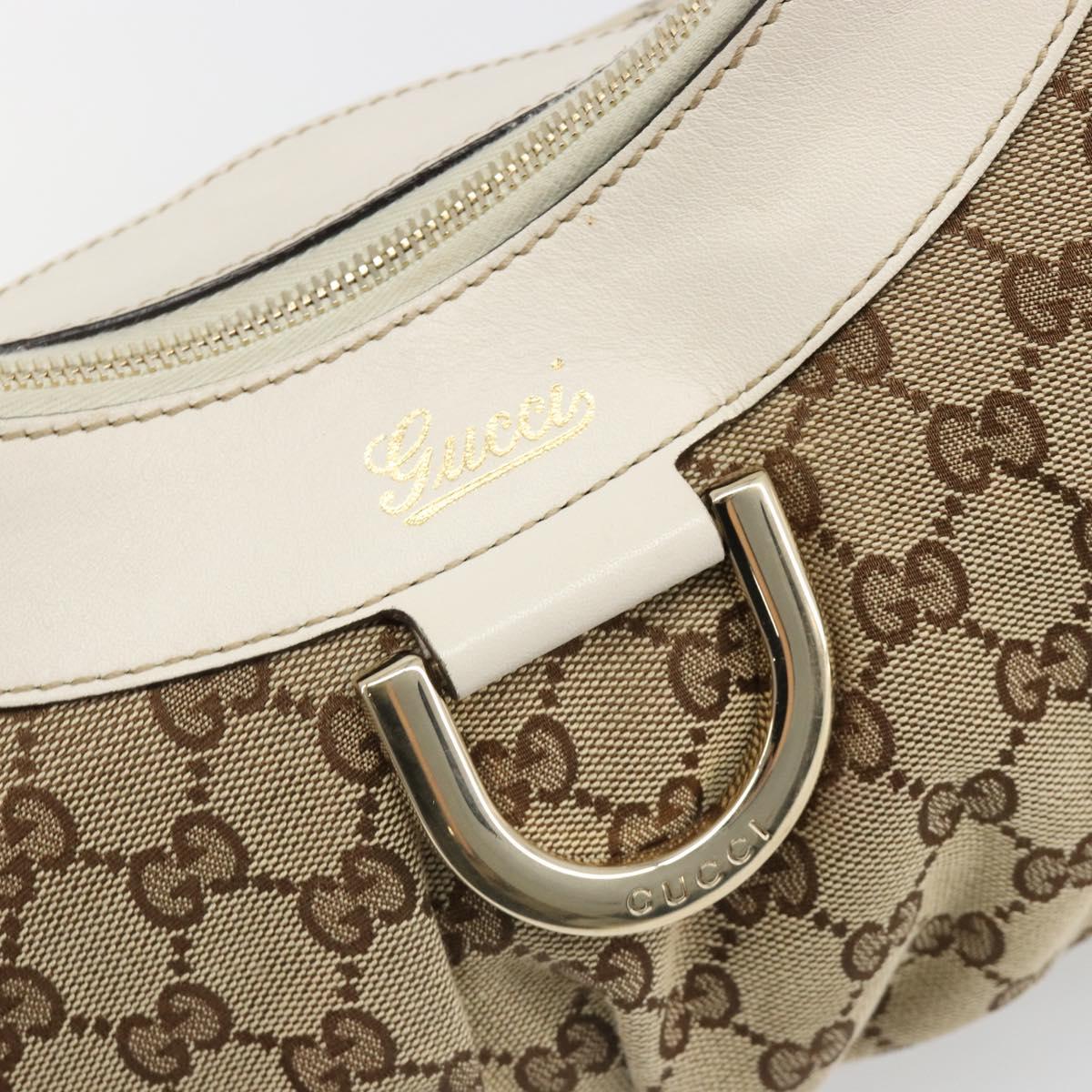 GUCCI GG Canvas Abbey Shoulder Bag Beige Gold 190525 Auth 186811V