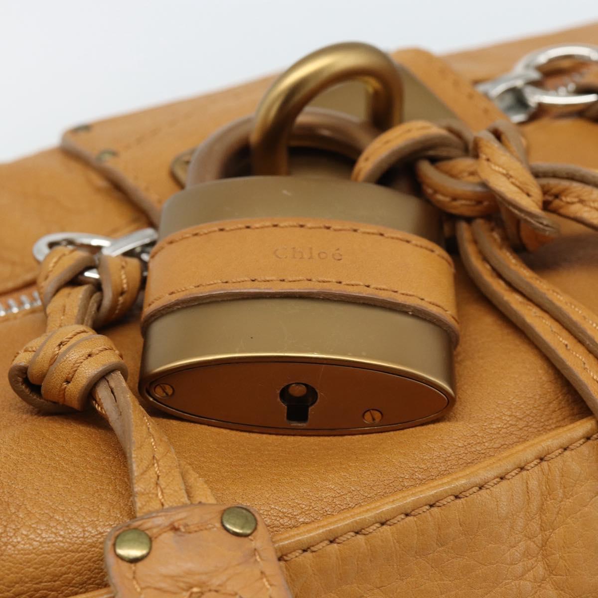 Chloe Paddington Shoulder Bag Leather Brown Gold Silver Auth 186824M