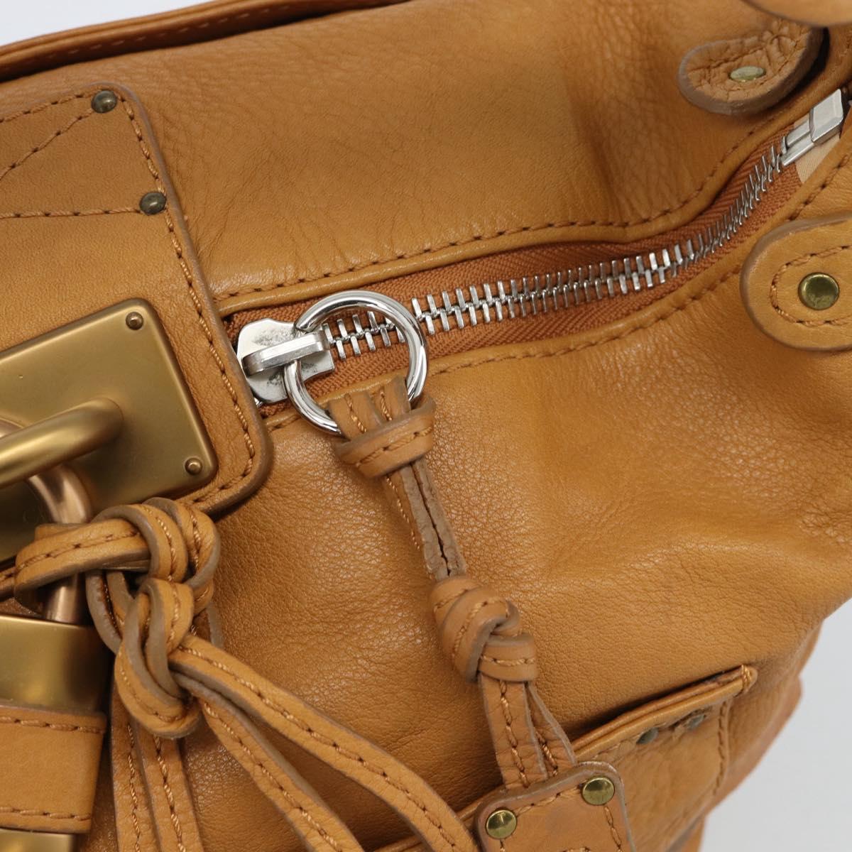 Chloe Paddington Shoulder Bag Leather Brown Gold Silver Auth 186824M