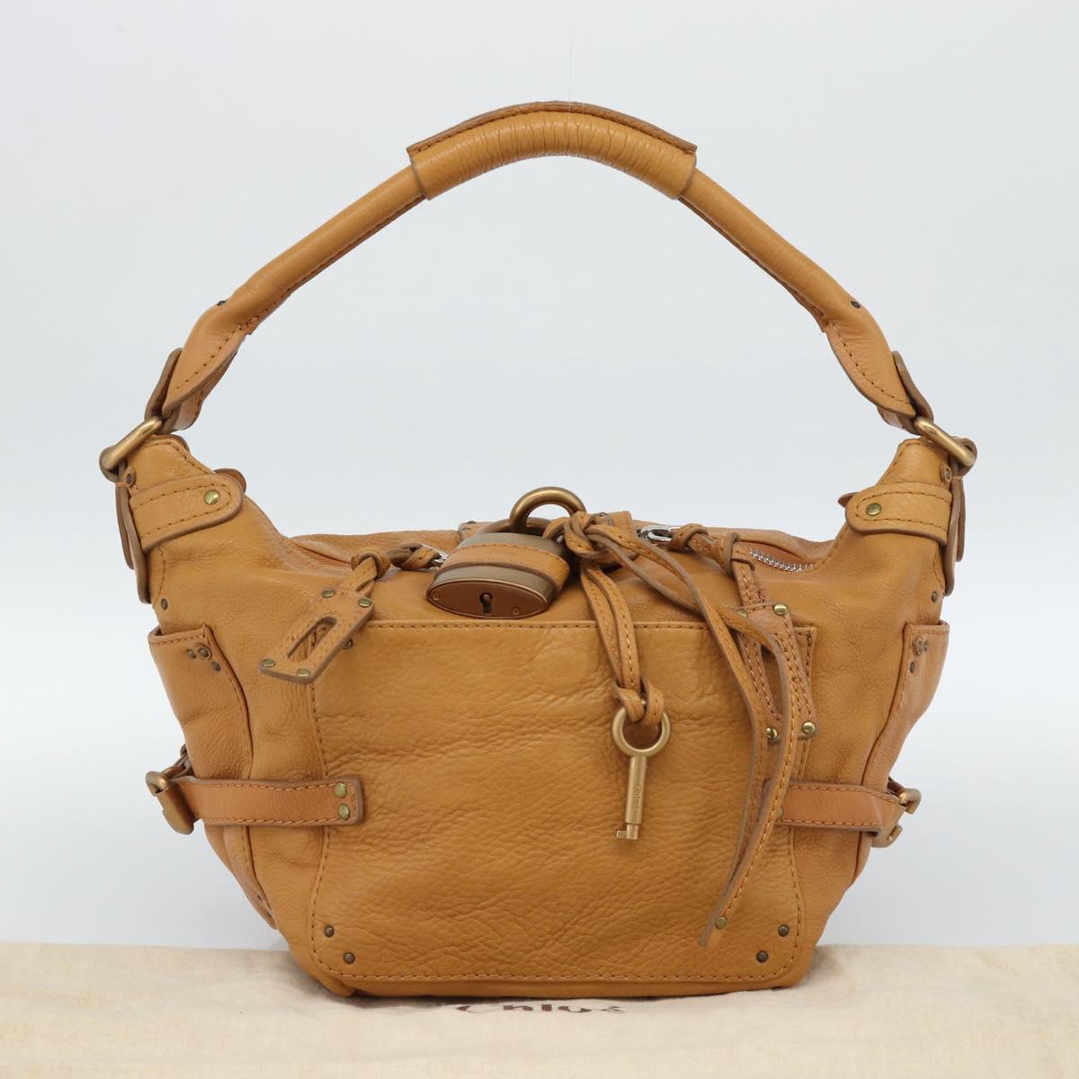 Chloe Paddington Shoulder Bag Leather Brown Gold Silver Auth 186824M