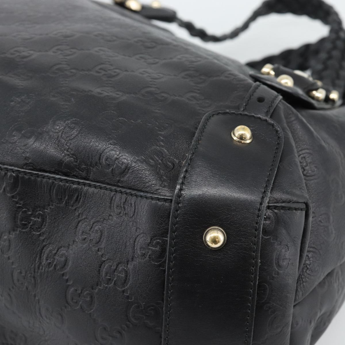 GUCCI GG Canvas Guccissima Tote Bag Leather Black Gold 137621 Auth 186827V
