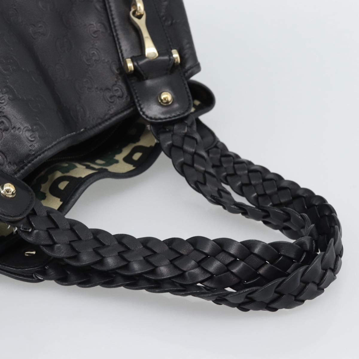 GUCCI GG Canvas Guccissima Tote Bag Leather Black Gold 137621 Auth 186827V