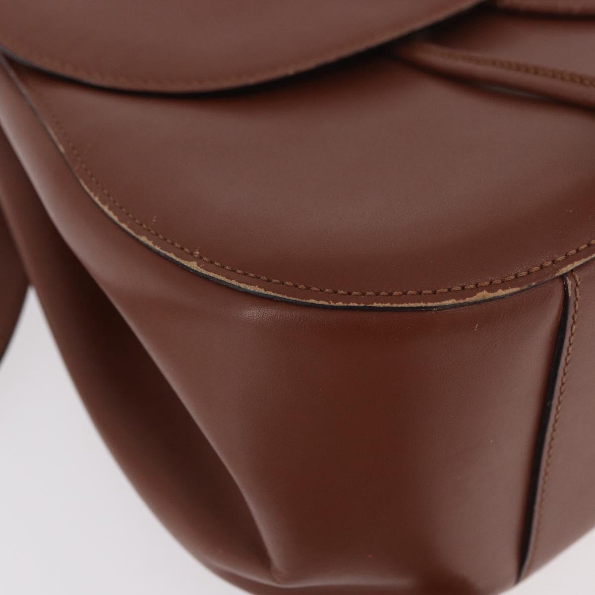 CELINE Backpack Leather Brown Gold Auth 186828