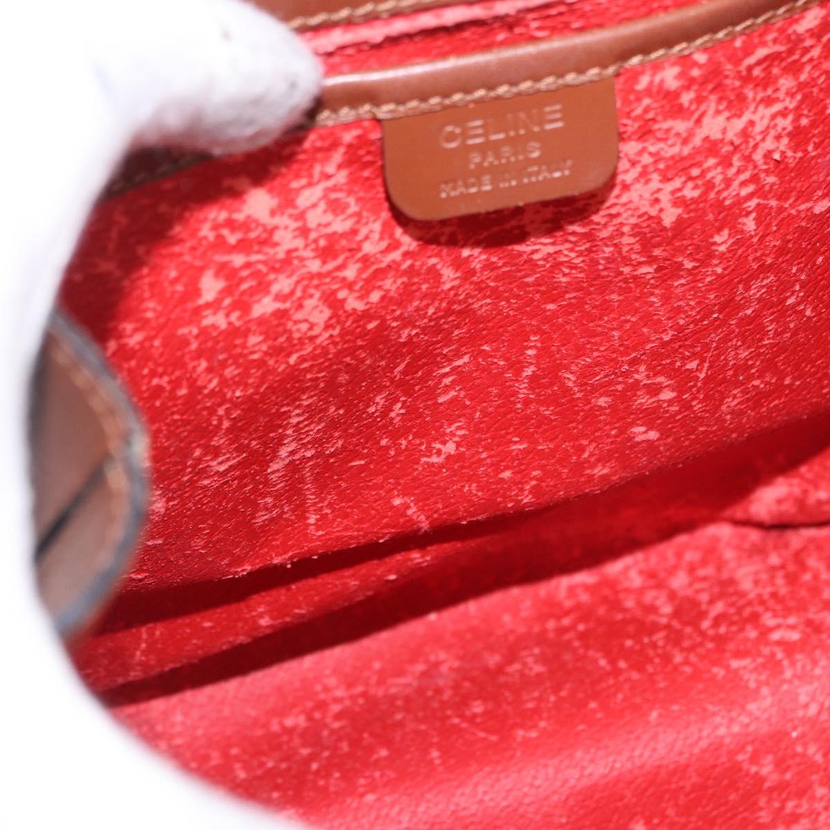 CELINE Backpack Leather Brown Gold Auth 186828