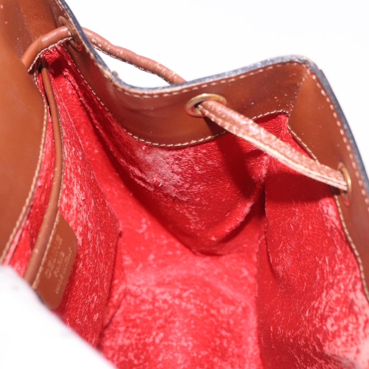CELINE Backpack Leather Brown Gold Auth 186828