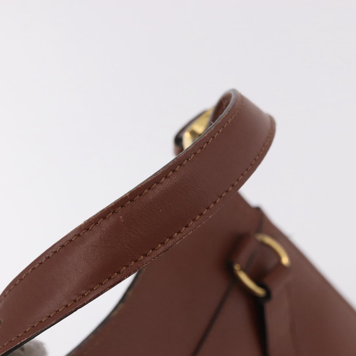 CELINE Backpack Leather Brown Gold Auth 186828