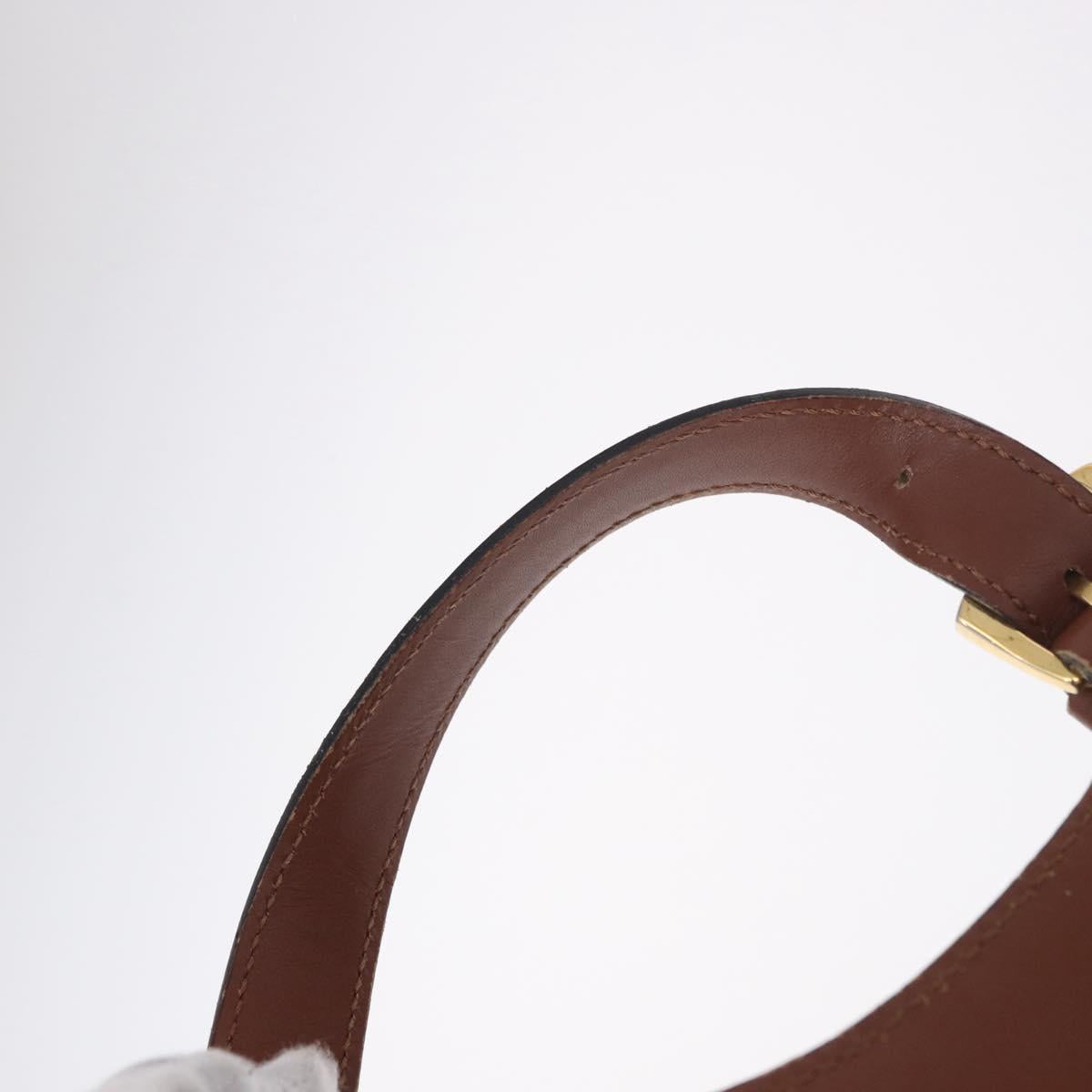 CELINE Backpack Leather Brown Gold Auth 186828